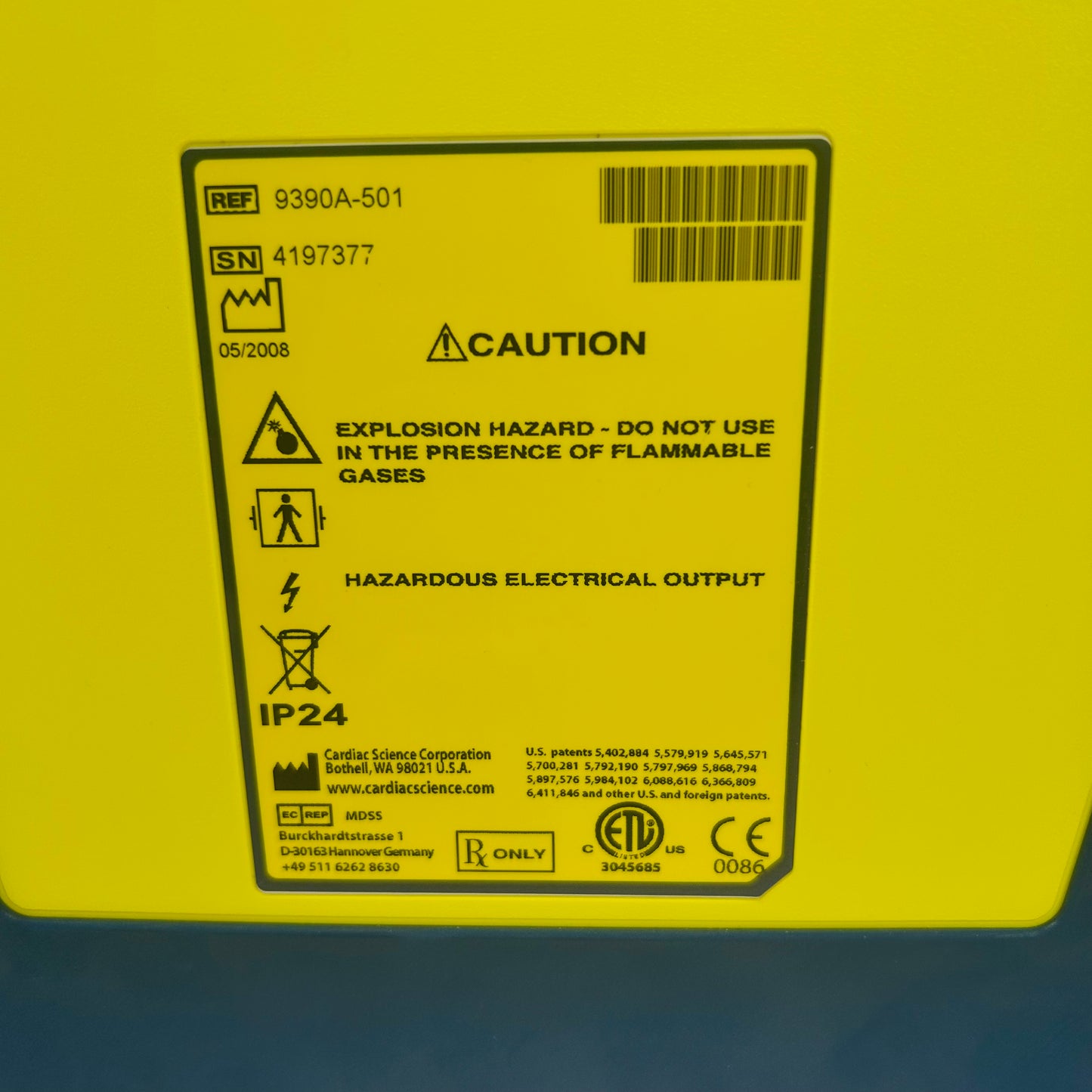 Cardiac Science AED Defibrillator and Box with Battery