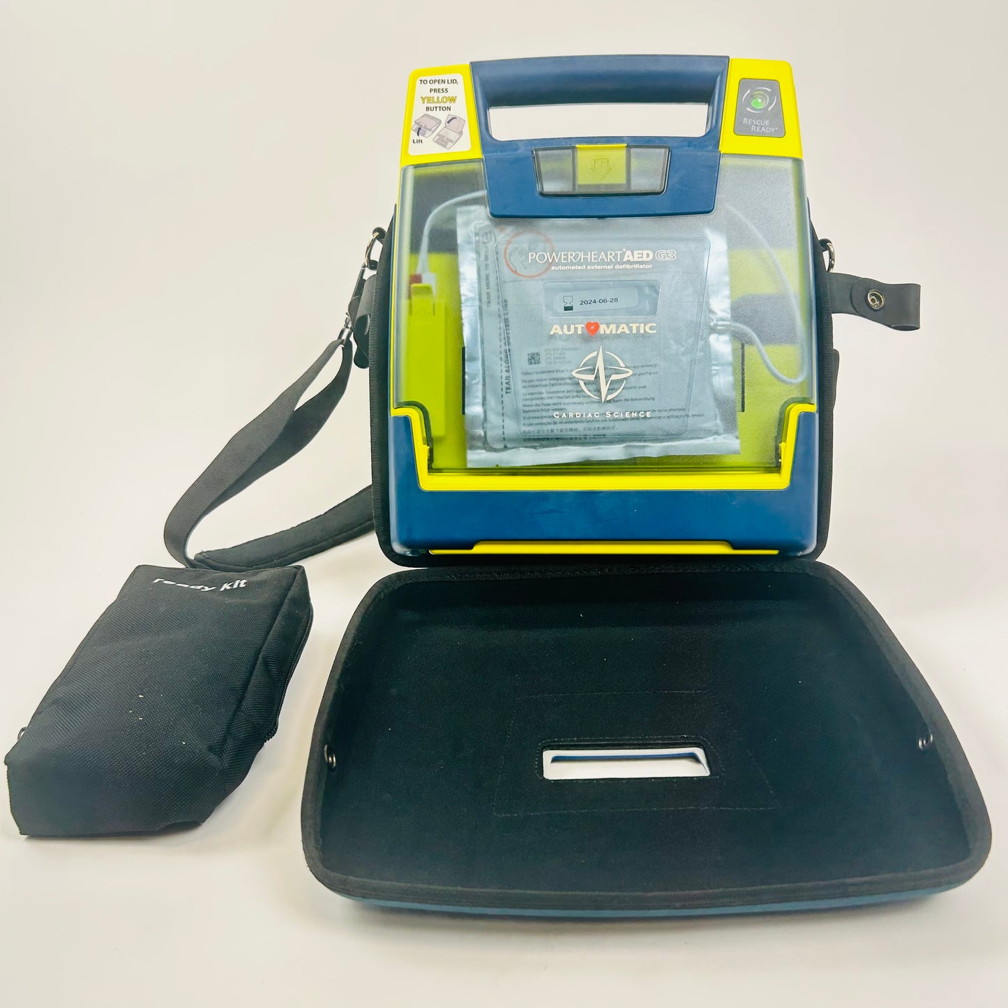 Cardiac Science AED Defibrillator and Box with Battery