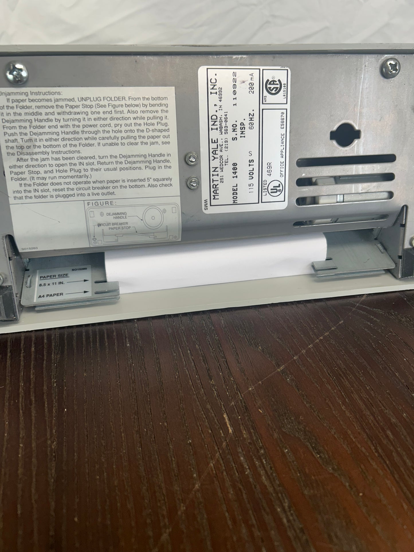 Martin Yale 1400 Premier Instant Letter Folder – Good Working Condition