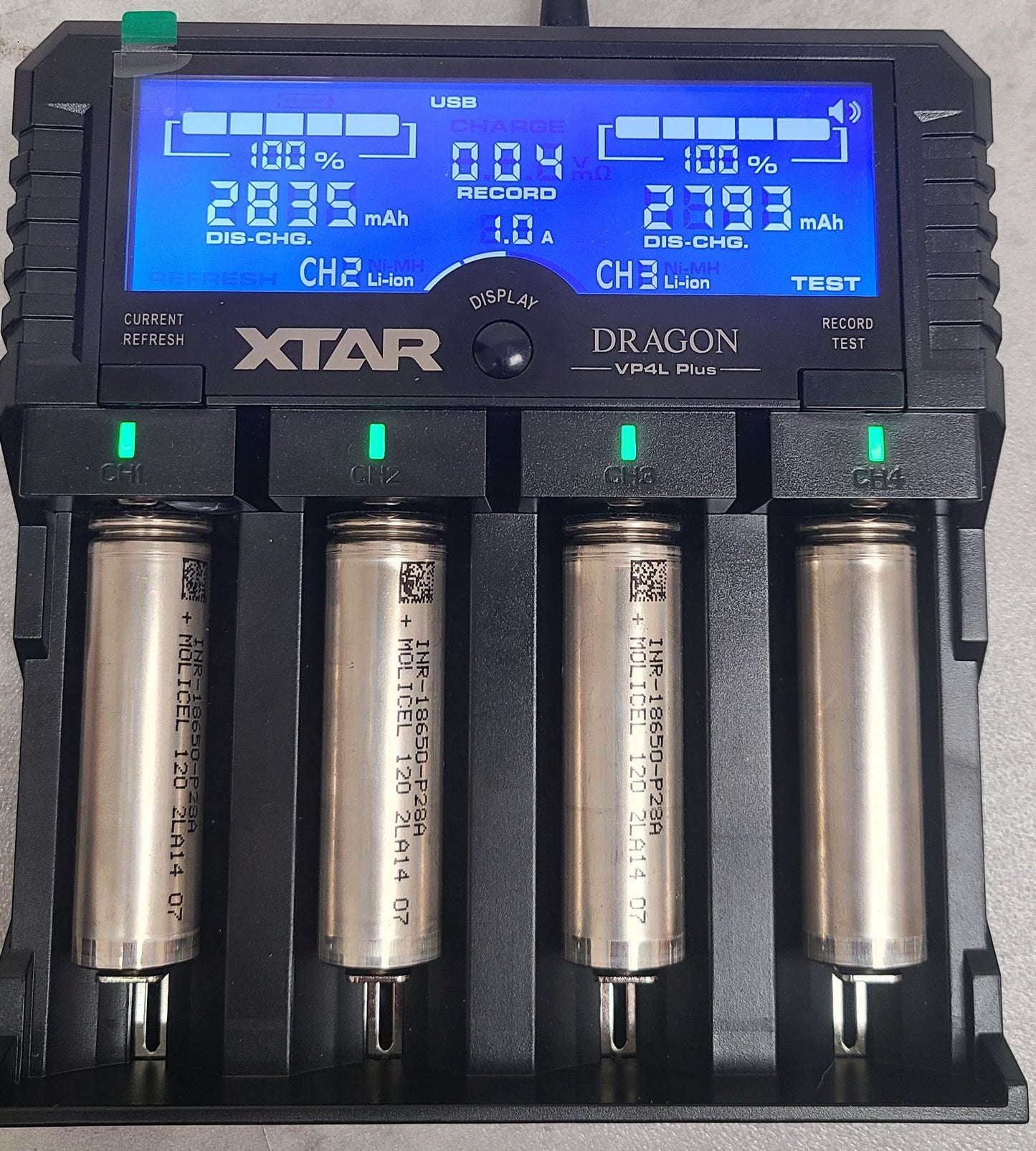 100 pcs MOLICEL 18650 2800 MAH 35A LiION BATTERY. INR-18650-P28A 10.3 Wh $1.75/cell