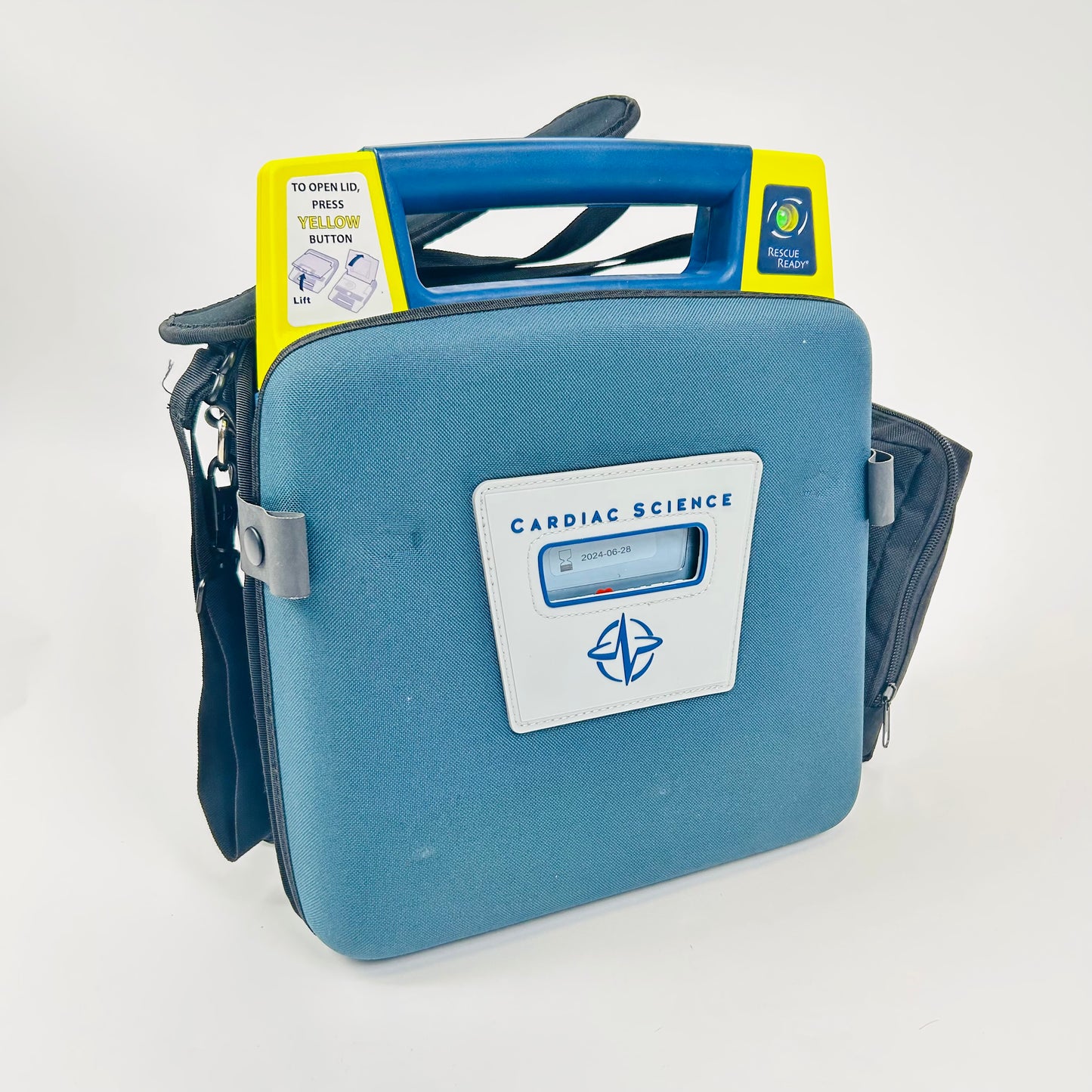 Cardiac Science AED Defibrillator and Box with Battery