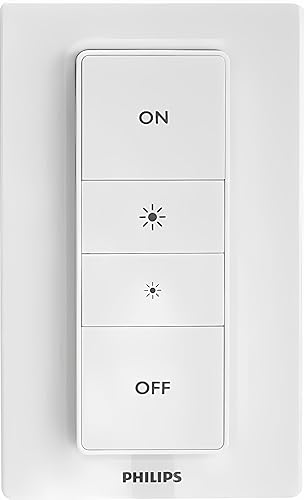 Hue Dimmer Switch with Remote V1, White 1 Pack Philips Controls On/Off and Dimming Of Hue Lights
