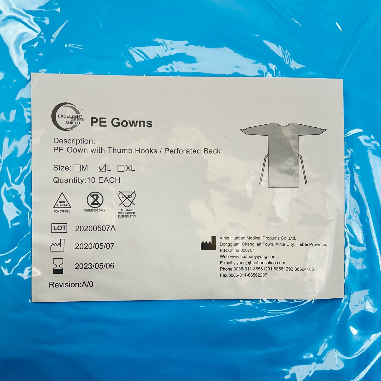 PE Gowns L Pack of 10