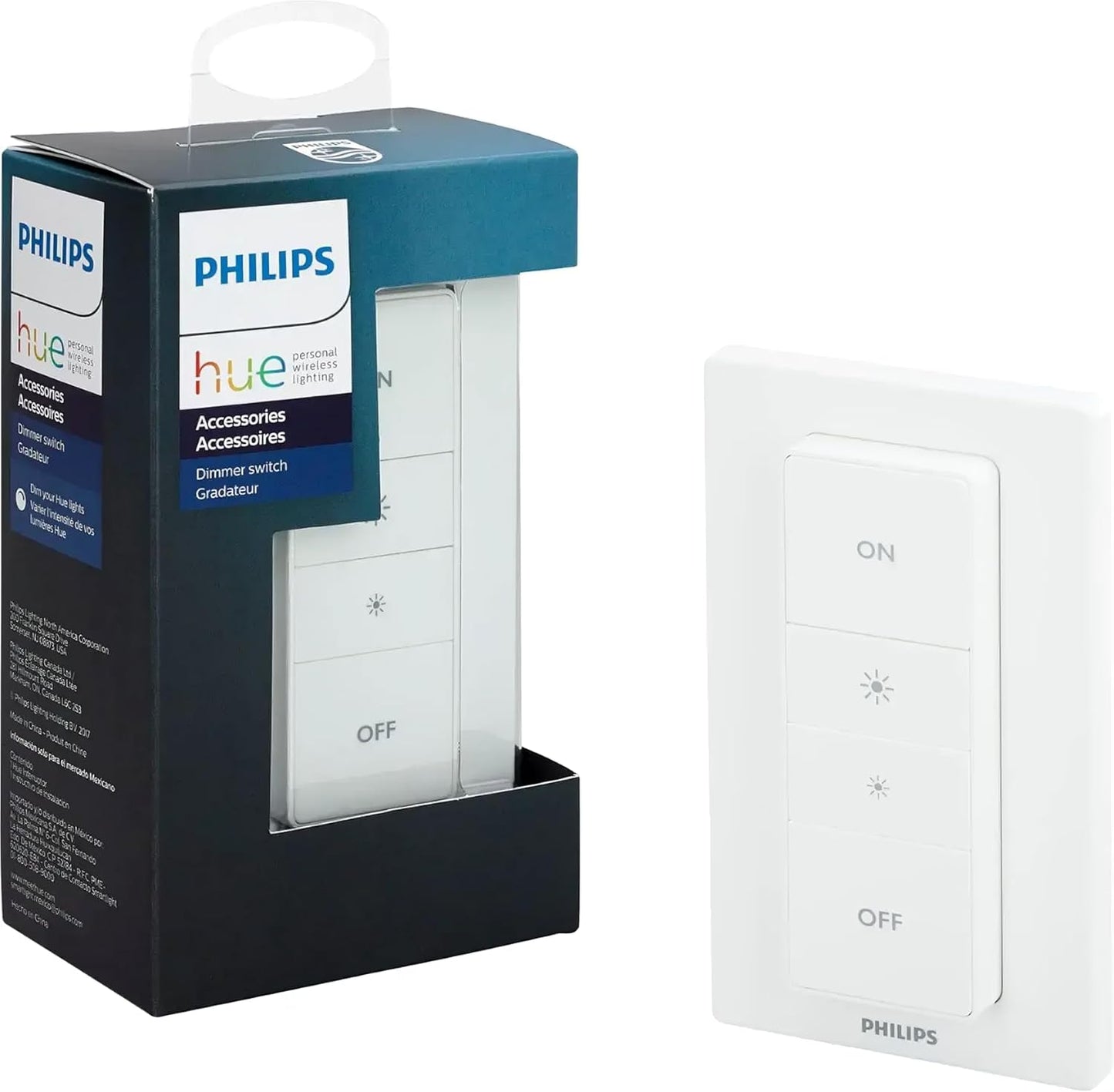 Hue Dimmer Switch with Remote V1, White 1 Pack Philips Controls On/Off and Dimming Of Hue Lights
