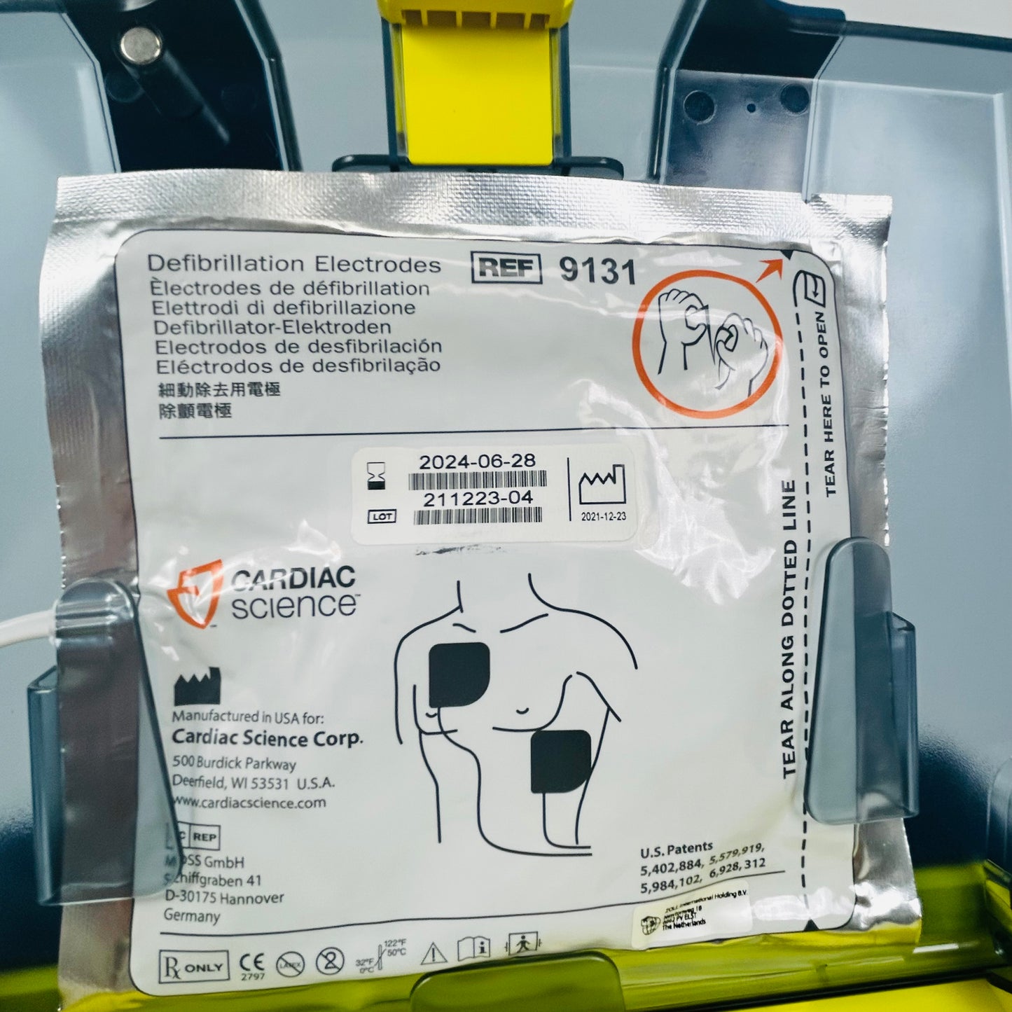 Cardiac Science AED Defibrillator and Box with Battery