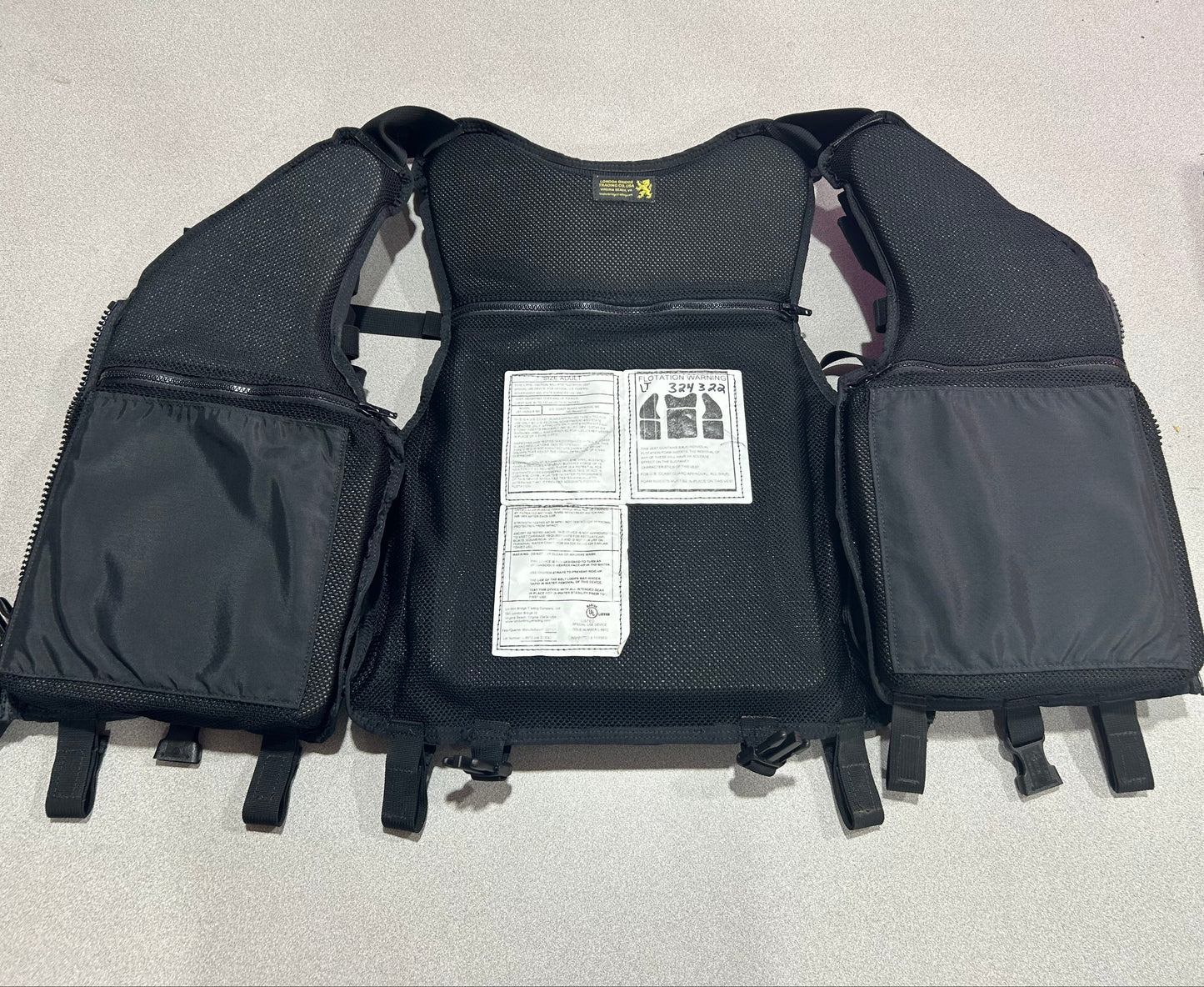 London Bridge Trading Co LBT-1620G-R (LH) Tactical Vest w/ Flotation, Black