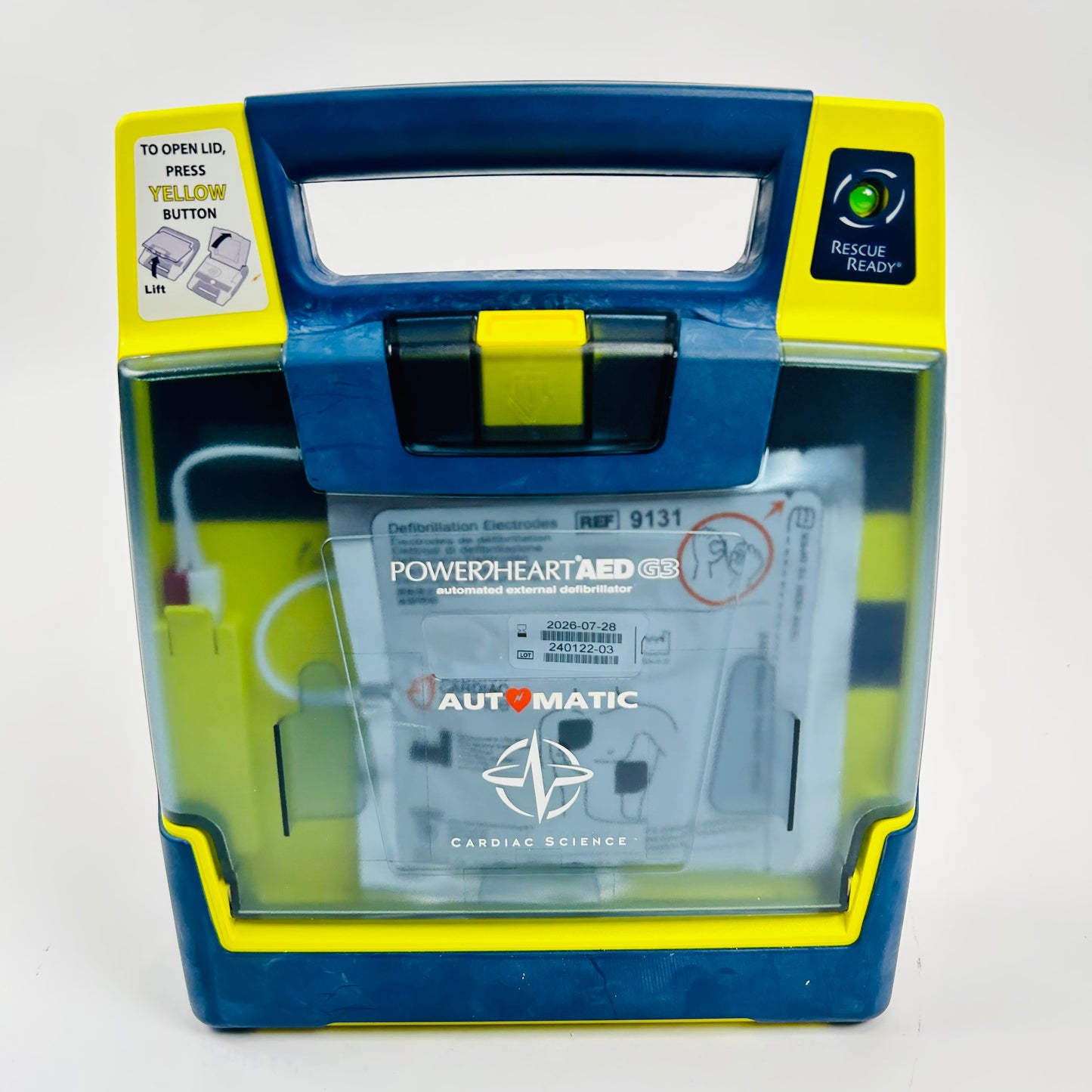 Cardiac Science Defibrillator with Box and battery