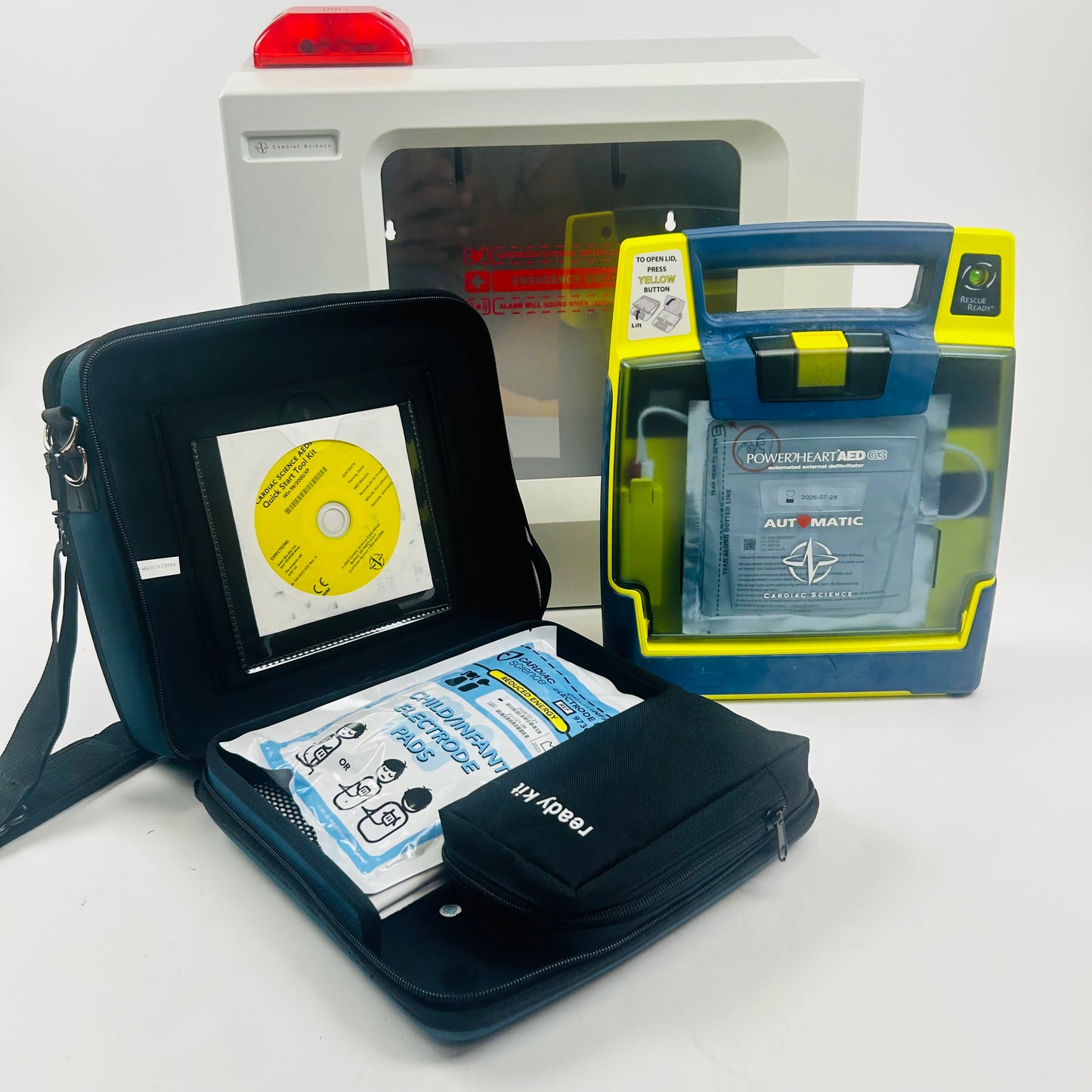 Cardiac Science Defibrillator with Box and battery