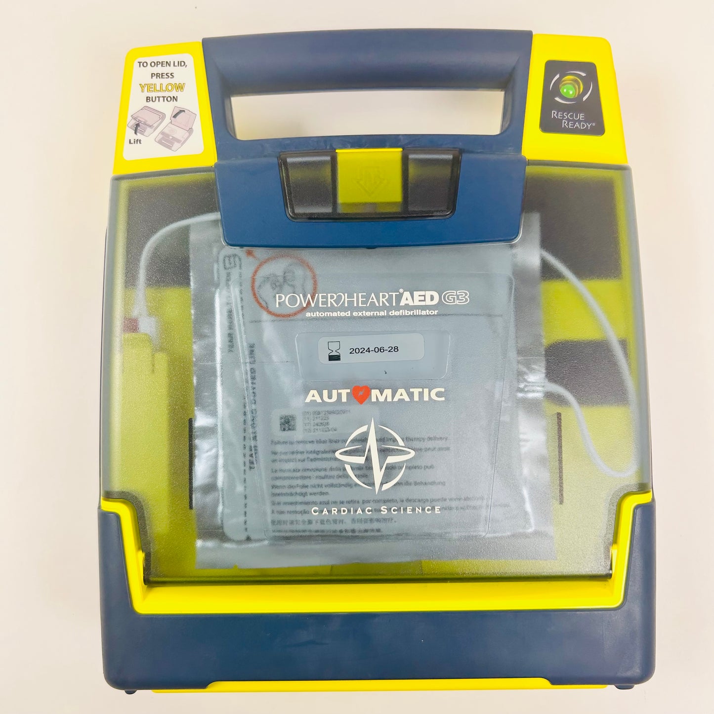 Cardiac Science AED Defibrillator and Box with Battery