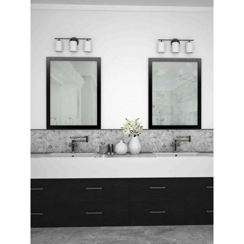 Progress Lighting - Replay Collection 22 in. 3-Light Black Etched Glass Modern Bathroom Vanity Light