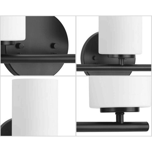Progress Lighting - Replay Collection 22 in. 3-Light Black Etched Glass Modern Bathroom Vanity Light
