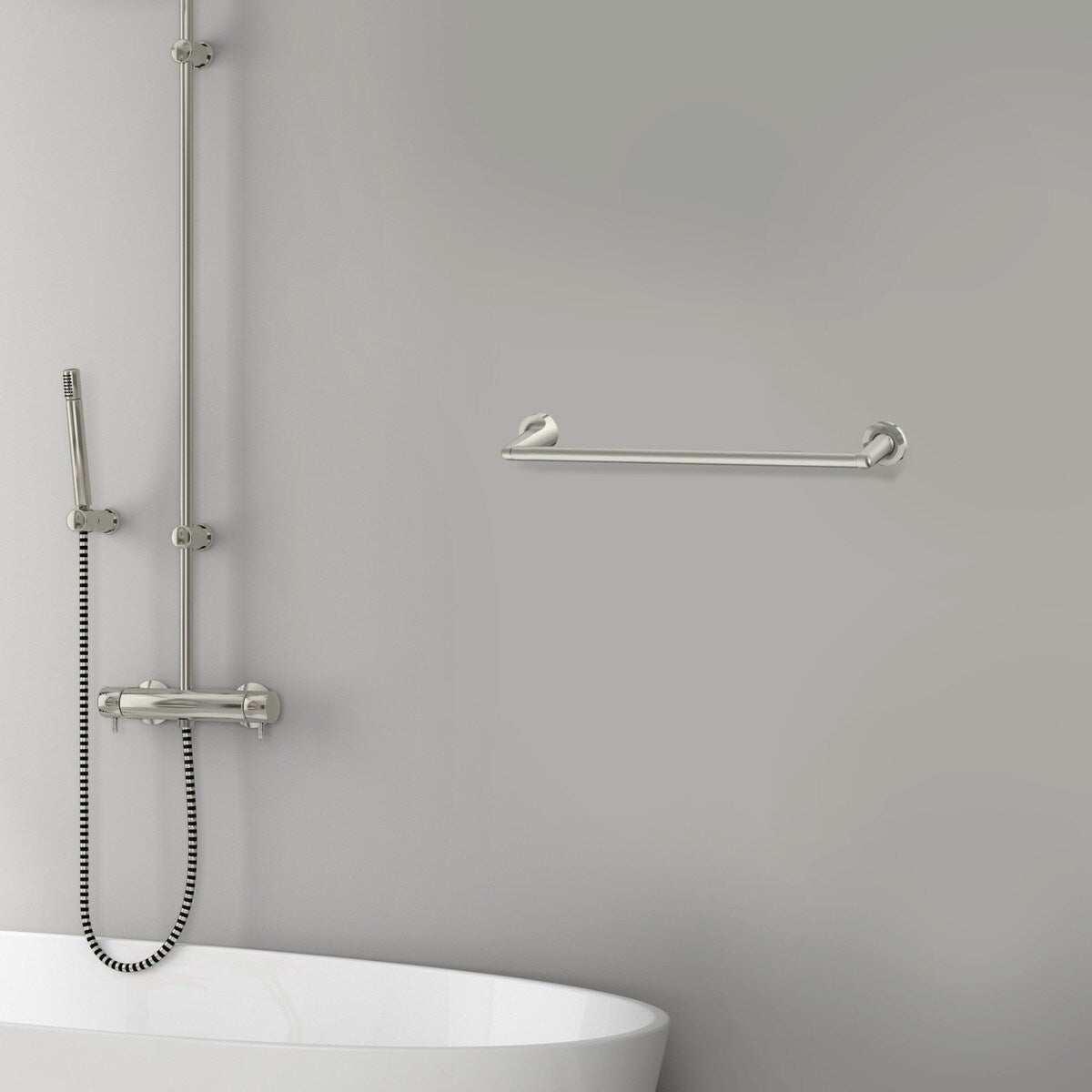 Design House Alta Bay Wall-Mount Towel Bar in Brushed Nickel, 18-Inch