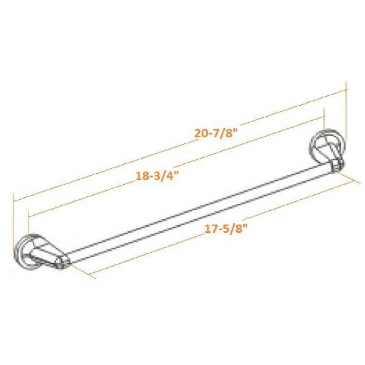 Design House Alta Bay Wall-Mount Towel Bar in Brushed Nickel, 18-Inch
