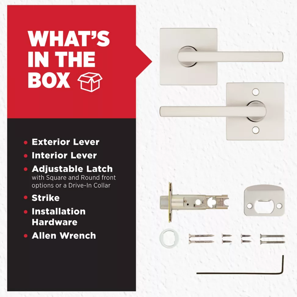 Kwikset Halifax Passage Door Lever Set Satin Nickel 720HFLSQT-15