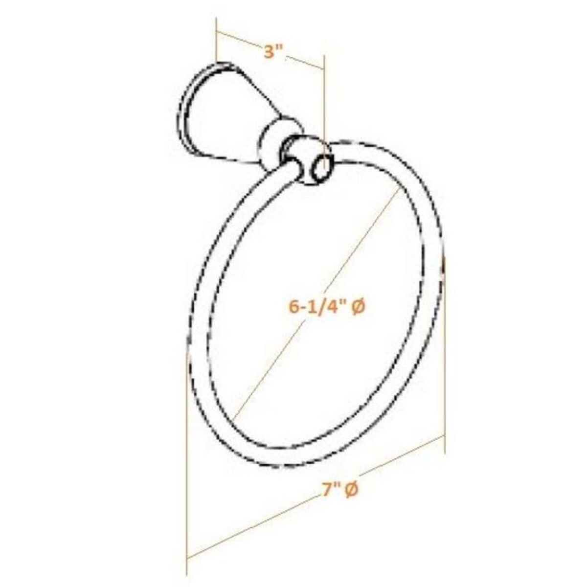 The Design House Kassel Towel Ring in Brushed Nickel