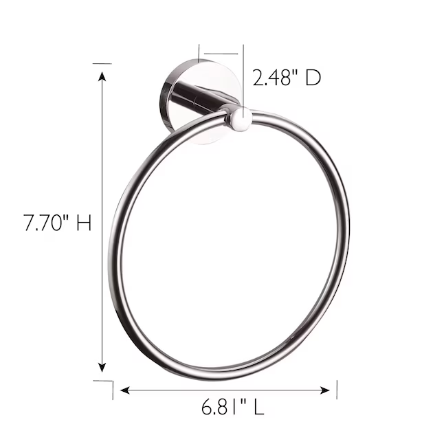 The Design House Calisto Graz Towel Ring in Chrome