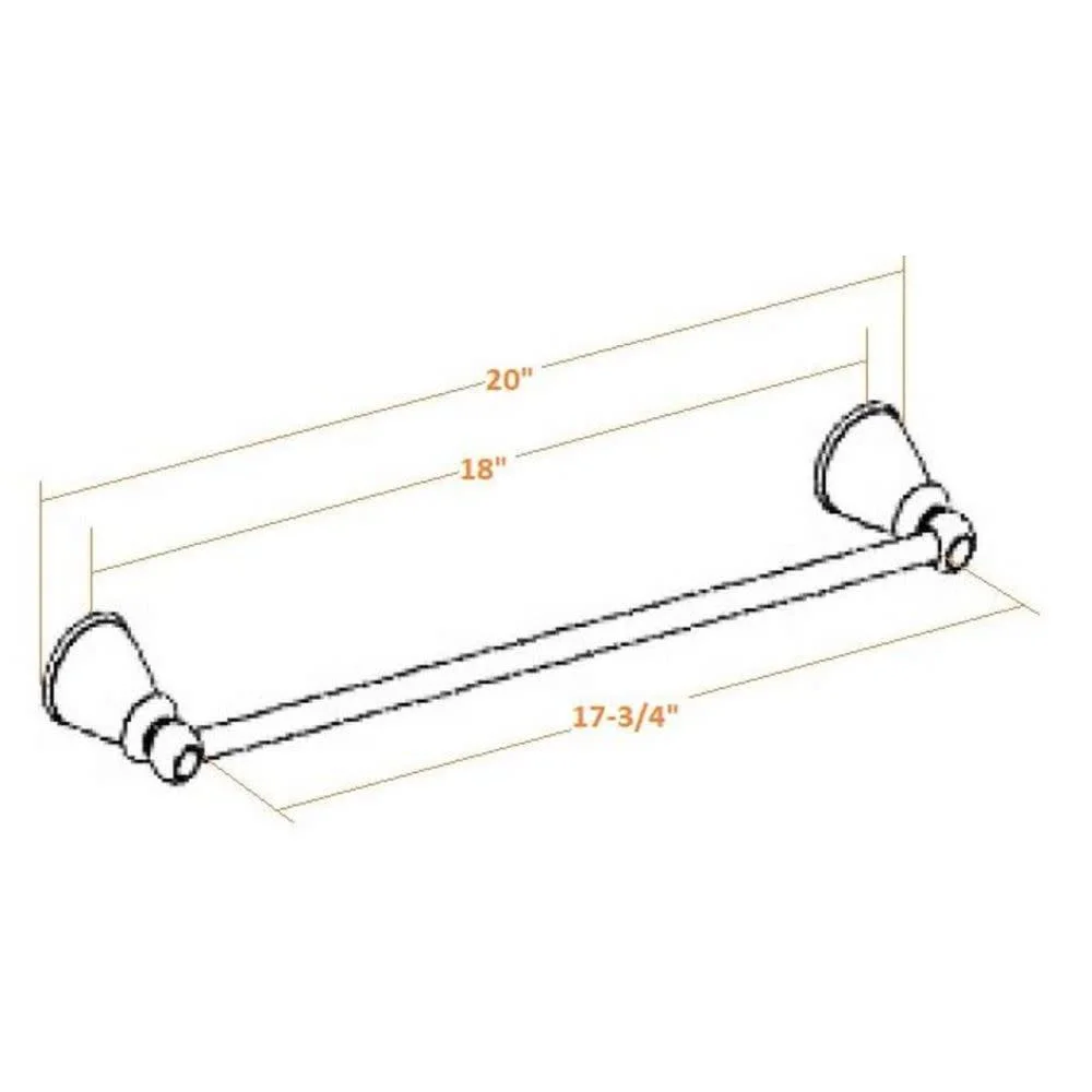 The Design House Kassel Wall-Mount Towel Bar in Brushed Nickel, 18"