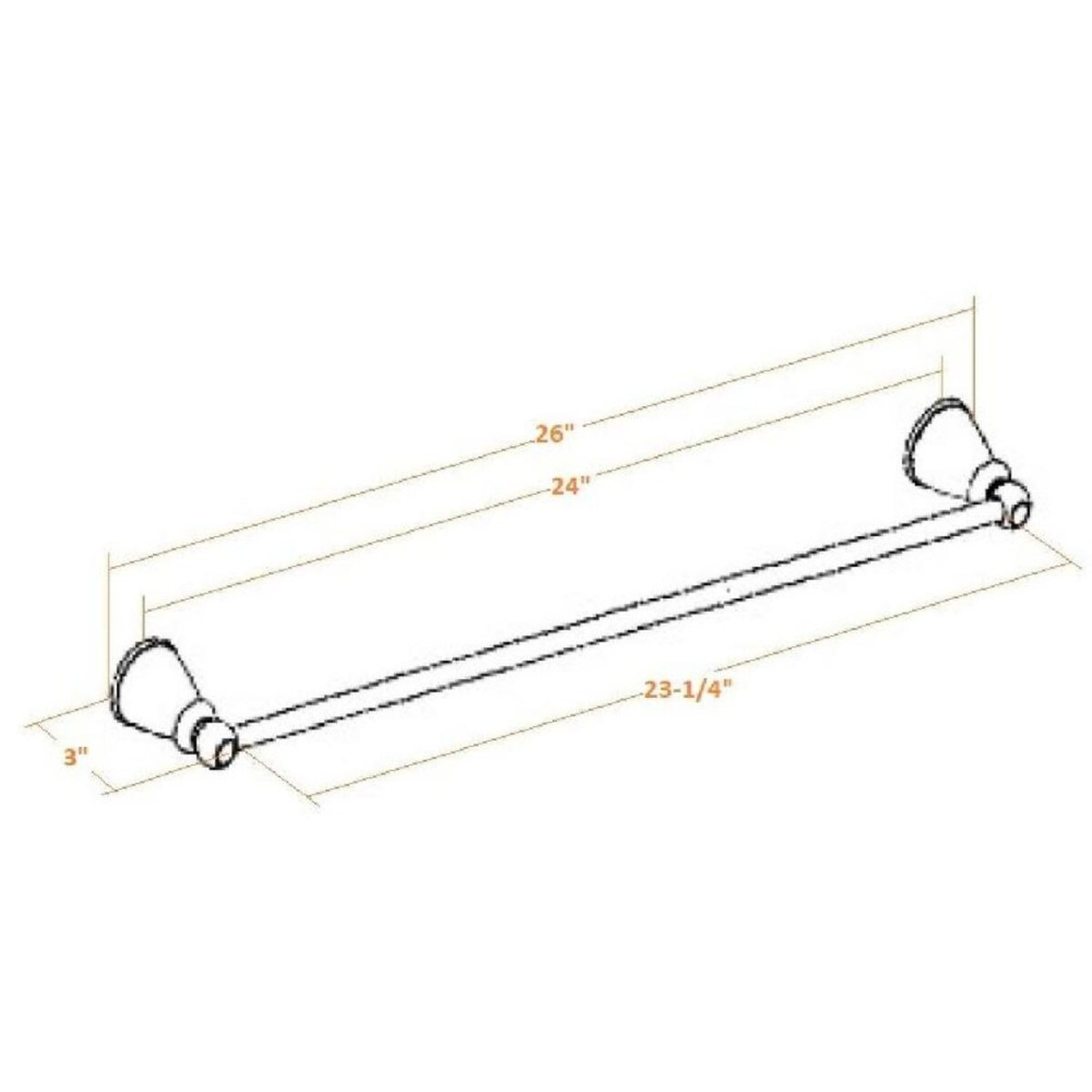 24" Kassel Towel Bar in Polished Chrome