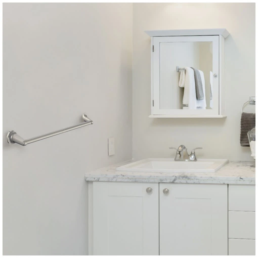 Design House Alta Bay Wall-Mount Towel Bar in Brushed Nickel, 24-Inch