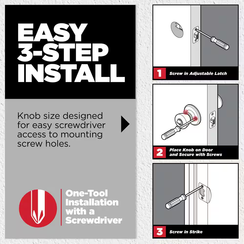 Kwikset Cove Satin Nickel Passage Door Knob