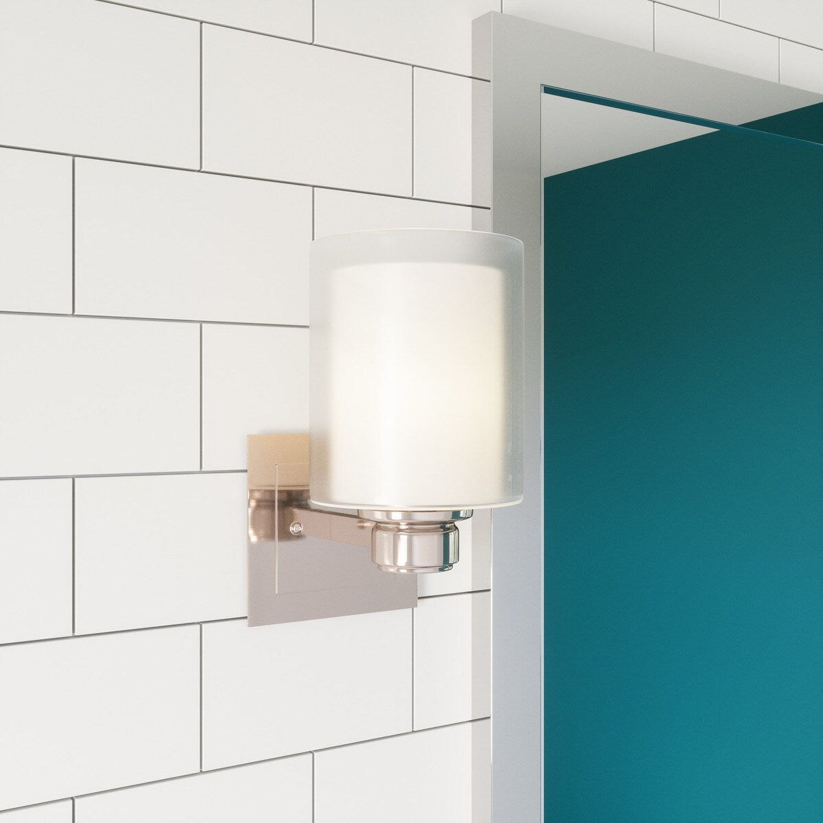 The Design House Oslo Wall Light in Satin Nickel