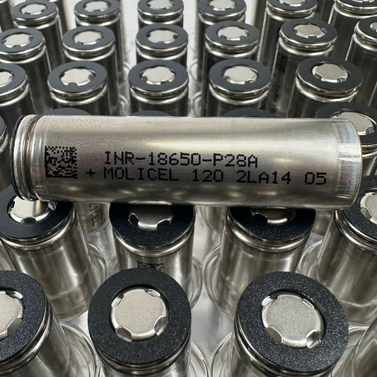 100 pcs Molicel 18650 2800 mAH 35A Li-ion Battery. INR-18650-P28A 10.3 wh $1.75/cell