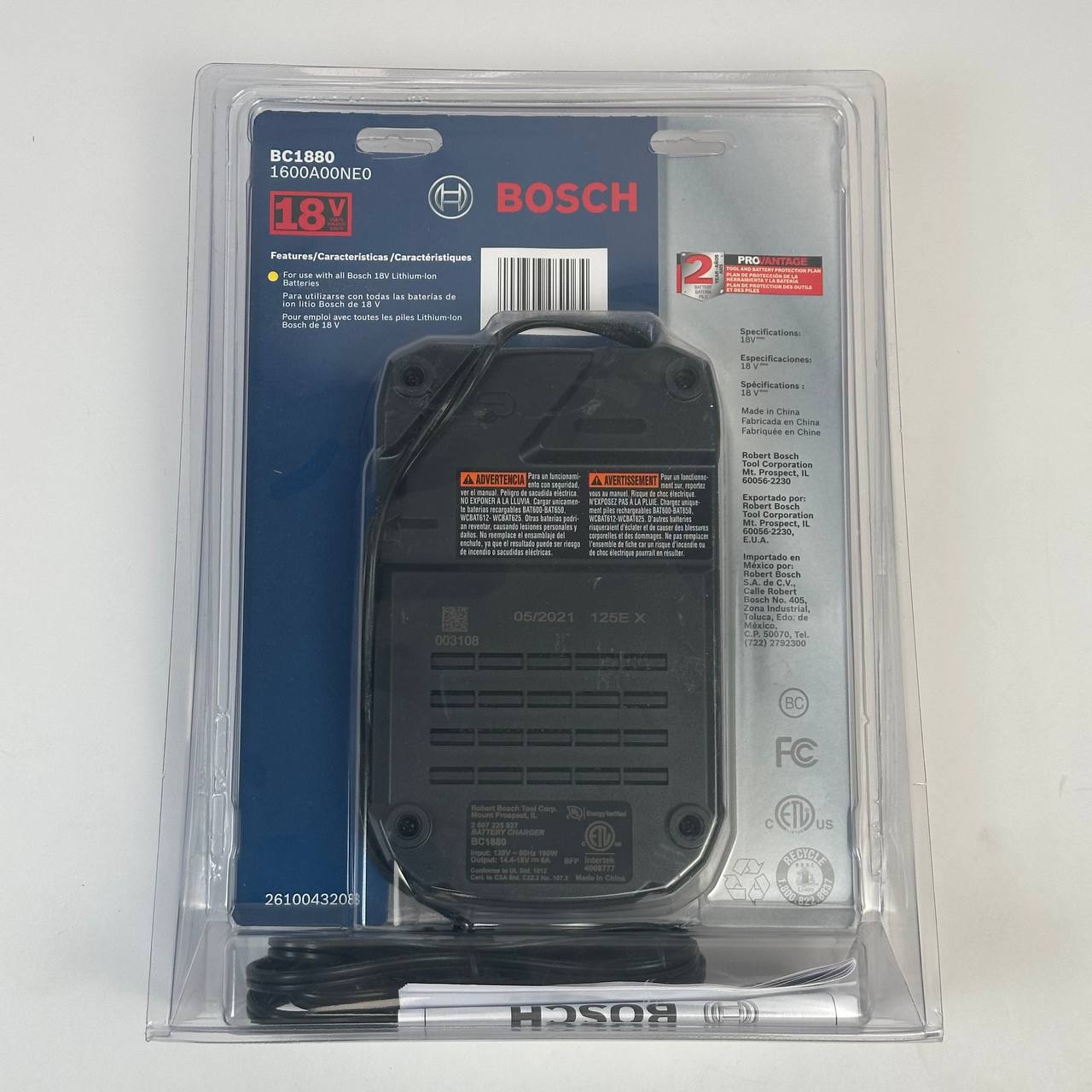 Bosch BC1880 18V Fast Battery Charger for Lithium-Ion Power Tools New