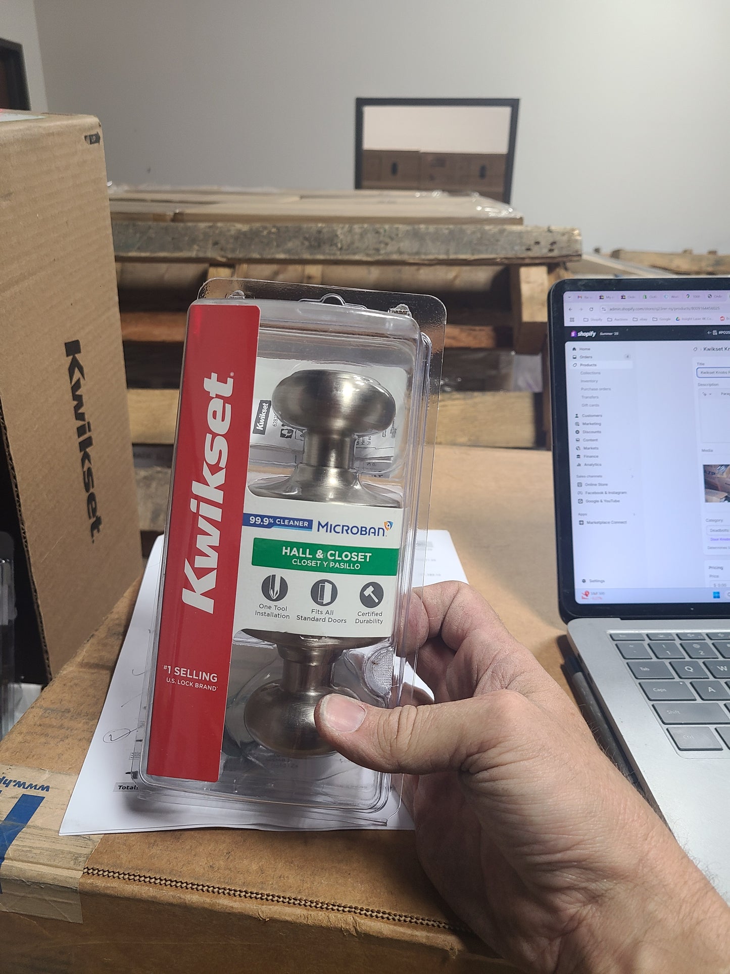 Kwikset Cove Satin Nickel Passage Door Knob