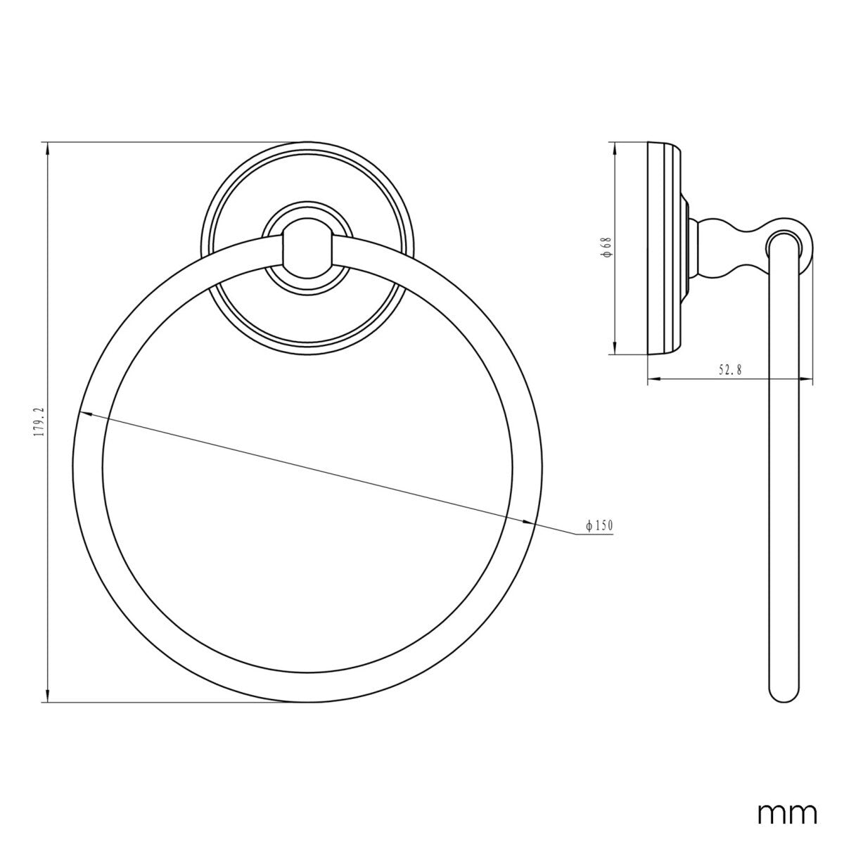 The Design House San Martin Towel Ring in Chrome