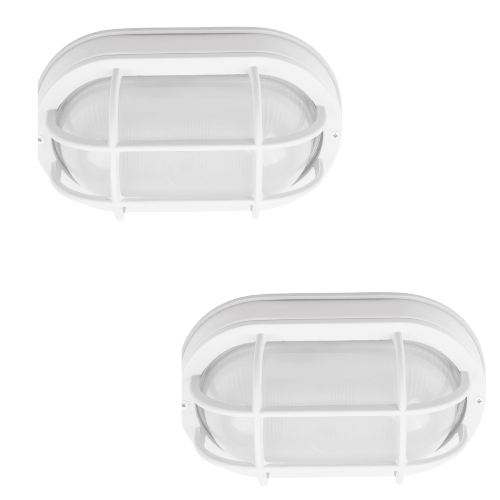 2 pack White Bulkhead Lights 8.5" X 5" Nautical