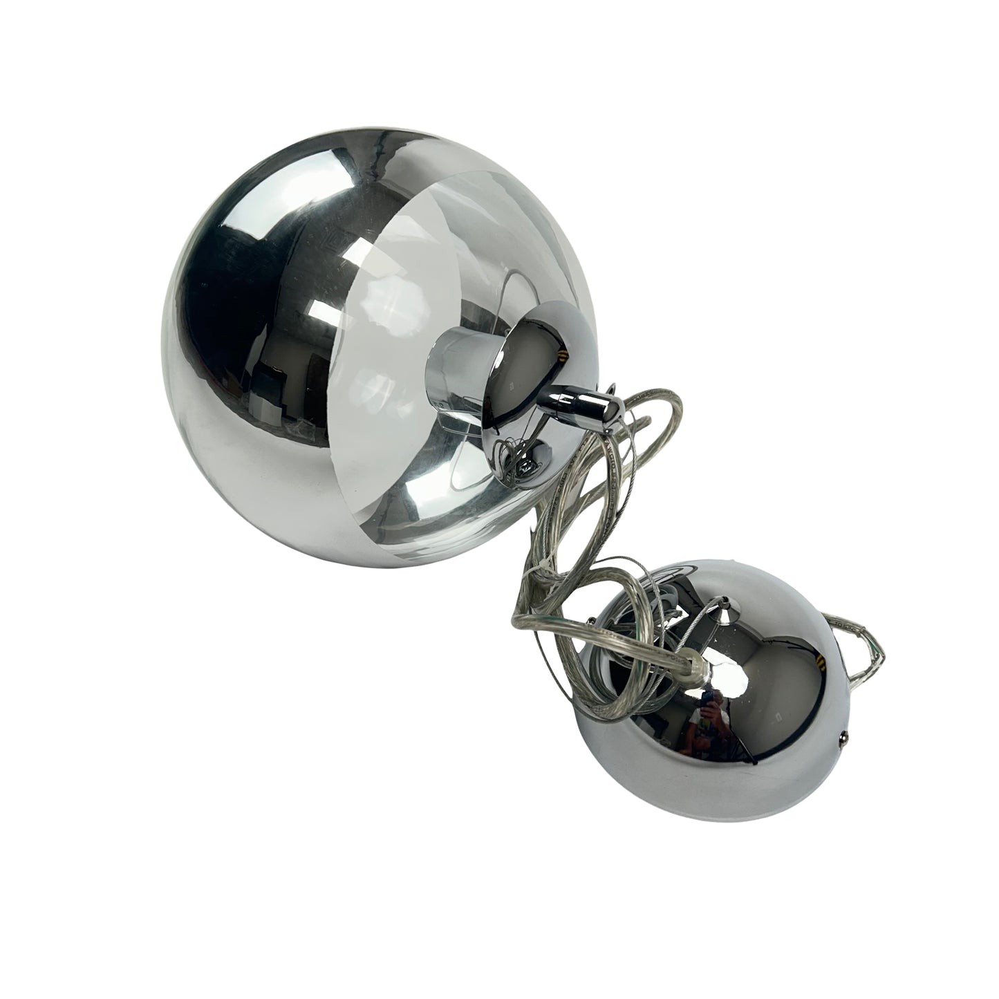 Glass Globe Pendant Lamp, Silver Glass Ball Pendant Light Minimalist