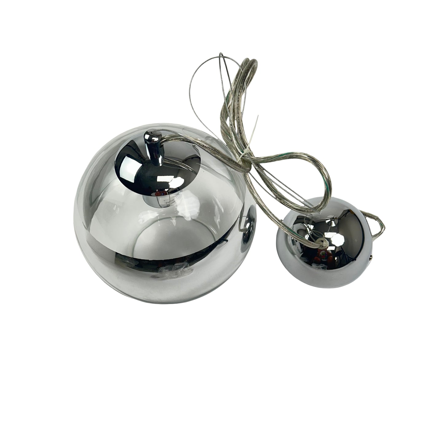 Glass Globe Pendant Lamp, Silver Glass Ball Pendant Light Minimalist