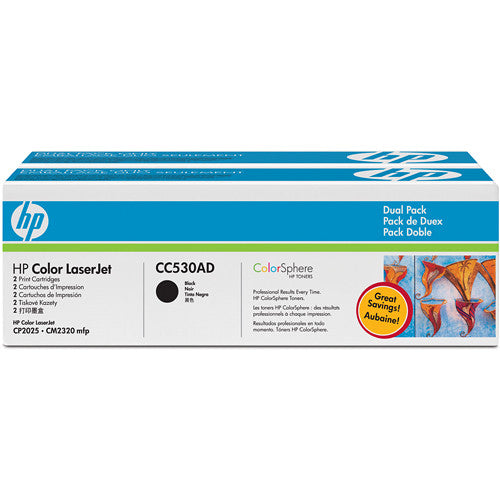 Genuine HP LaserJet CC530AD / 304A Dual Pack of Black Toners for CM2320n/CP2025n