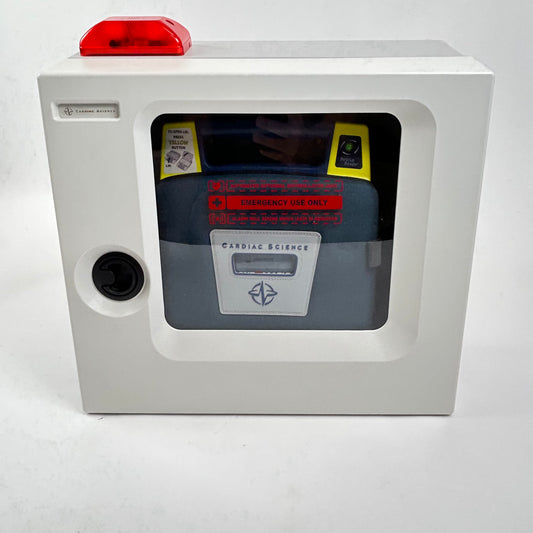 Cardiac Science AED Defibrillator and Box with Battery