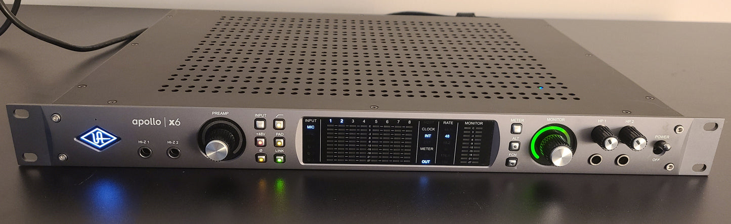 Universal Audio Apollo X6 Thunderbolt 3 Audio Interface UAD DSP w/Power Cord
