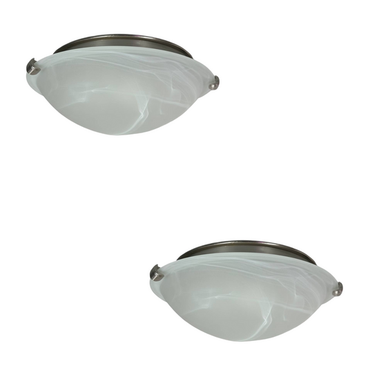 Cask Flush Light in Brushed Nickel - Smoke Effect - 2 Pack