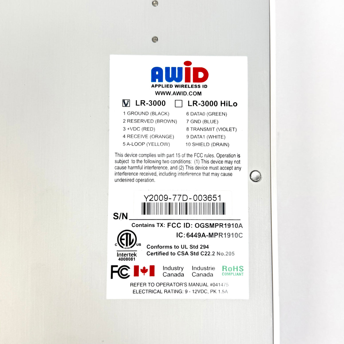 AWID LR-3000 UHF RFID Reader 902–928 MHz Factory sealed Brand New in Box