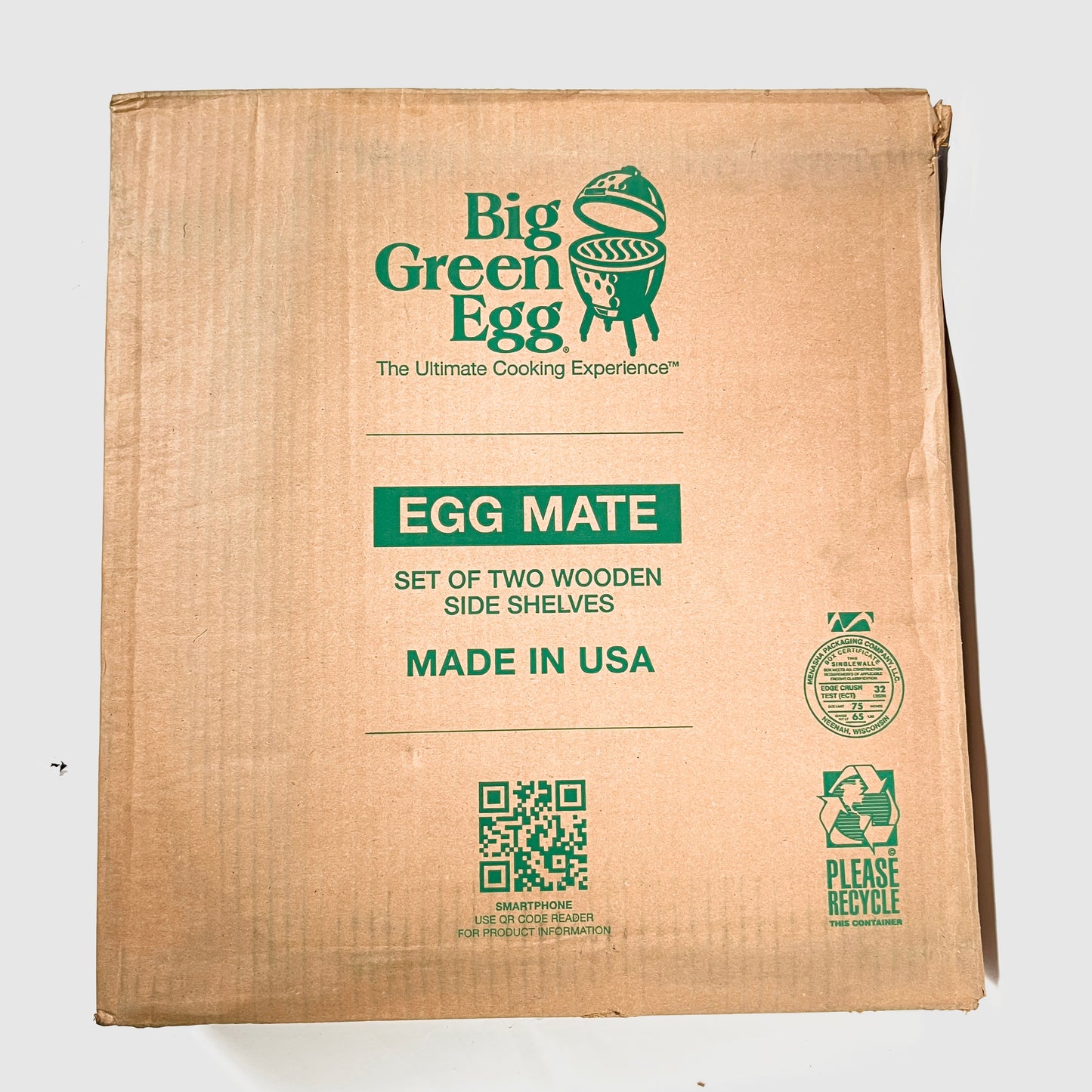 OEM New Big Green Egg, Egg Mates Folding Side Shelves Size Medium Wood