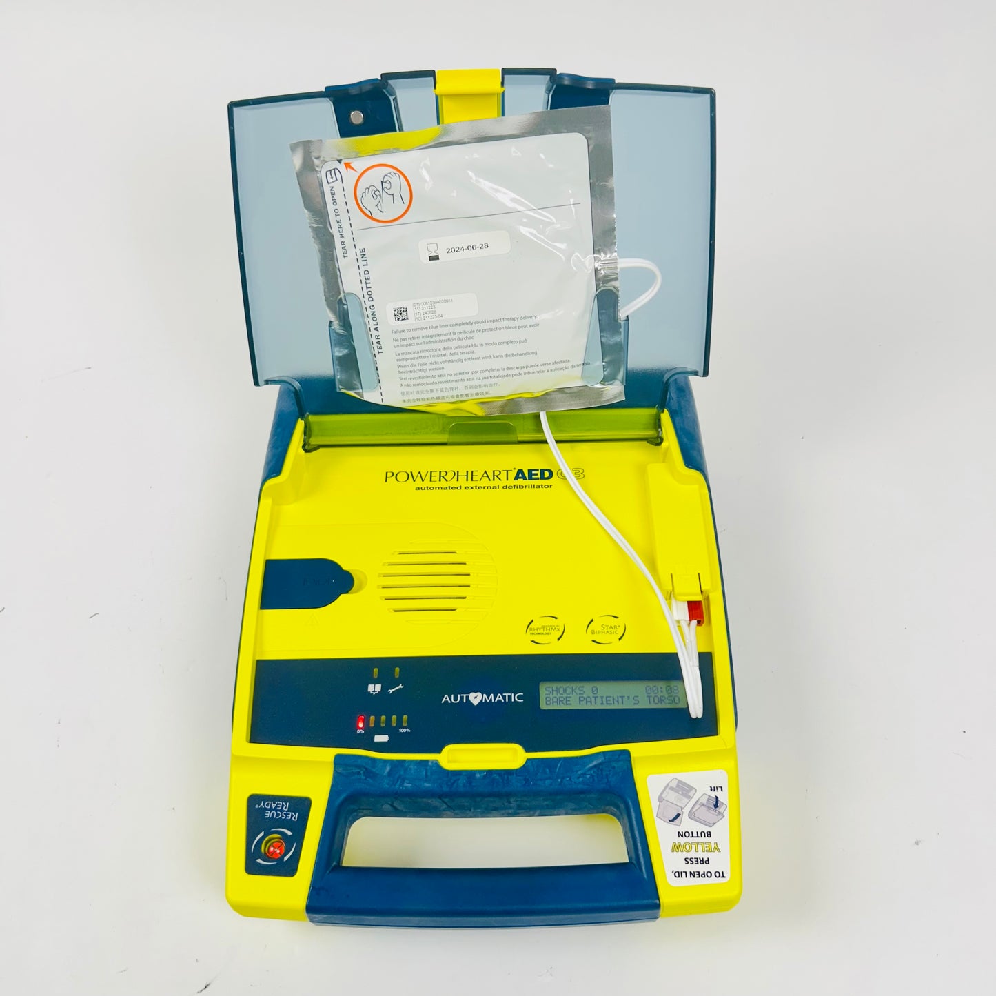 Cardiac Science AED Box and Defibrillator With Low Battery