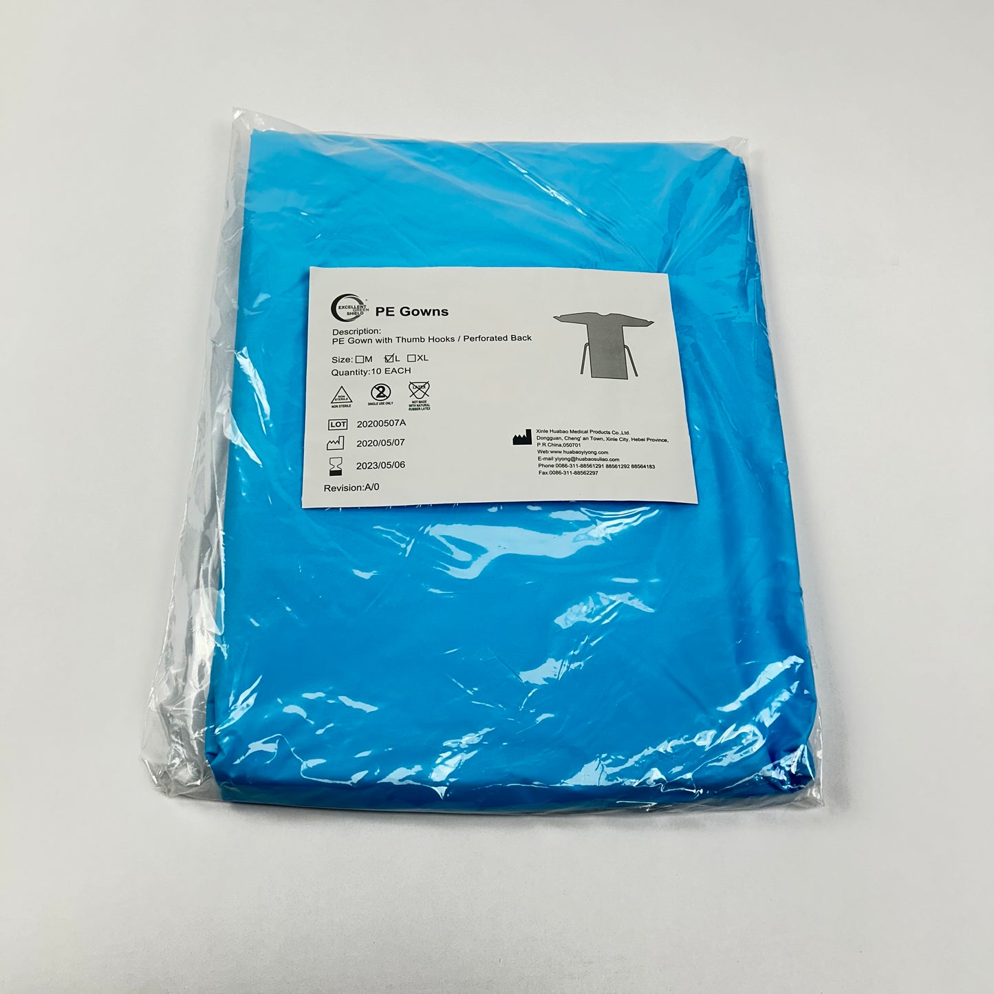 PE Gowns L Pack of 10