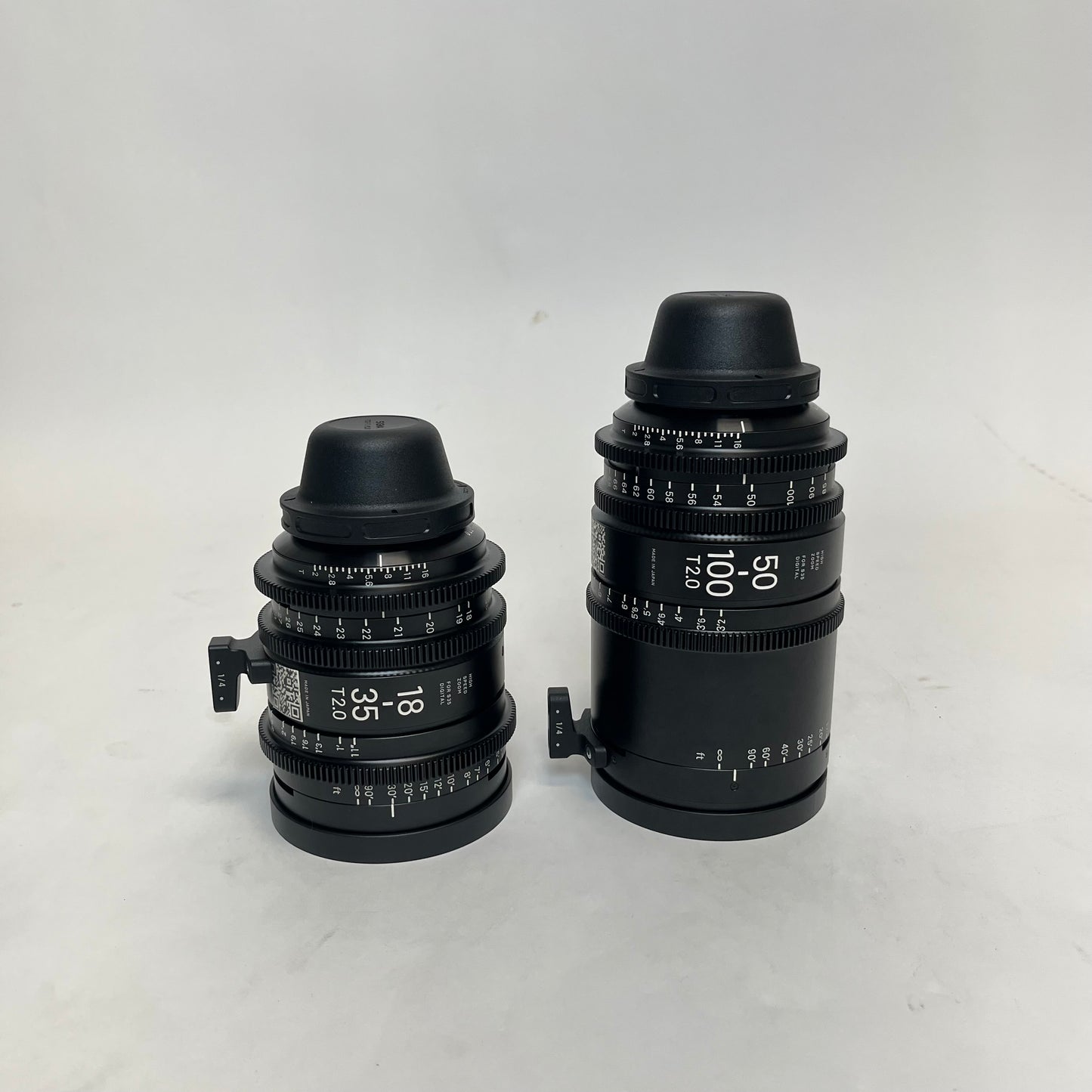 Sigma Cine 18-35mm T2.0 and 50-100mm T2.0 cinema zoom with pelican case