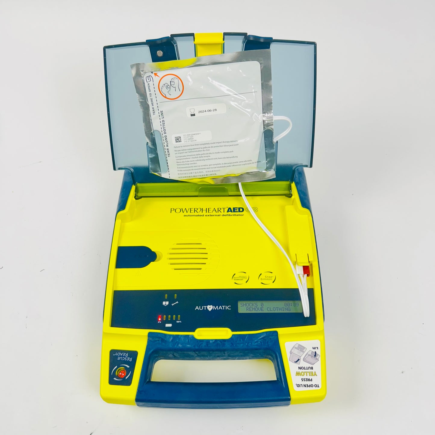 Cardiac Science AED Box and Defibrillator With Low Battery