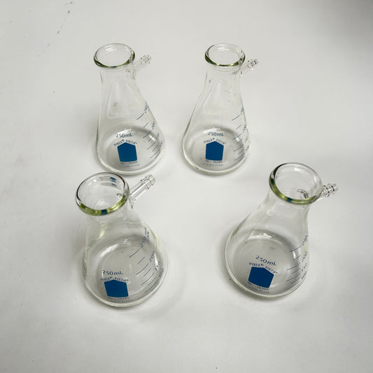 PYREX® VISTA™ 250 mL Heavy Wall Filtering Flasks with Sidearm Tabulation Lot of 4