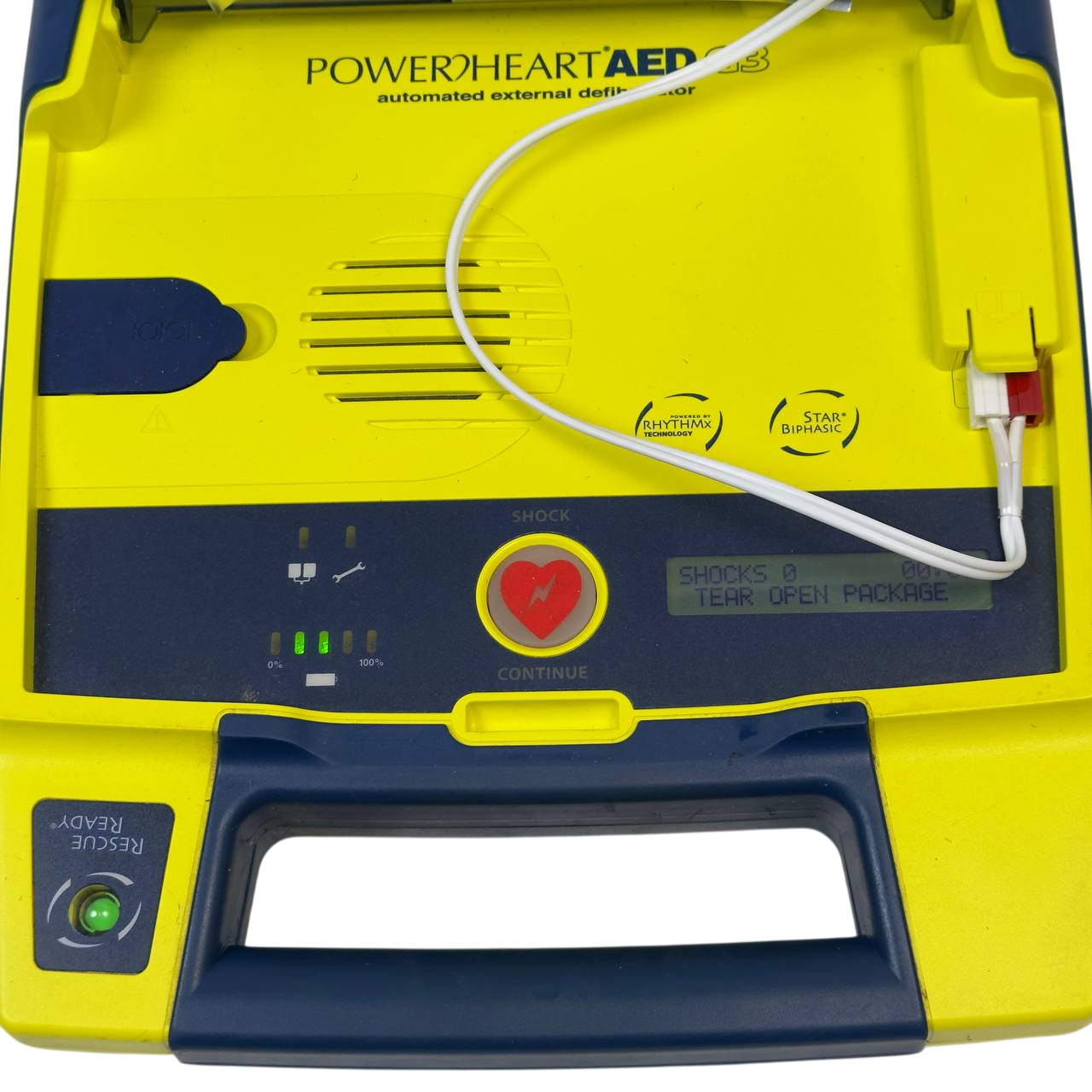 Cardiac Science G3 AED Powerheart, defibrillator, No Battery, tested, comes with pads