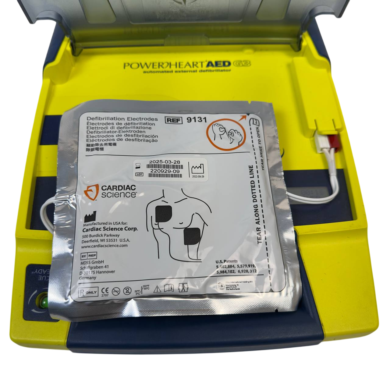 Cardiac Science G3 AED Powerheart, defibrillator, No Battery, tested, comes with pads