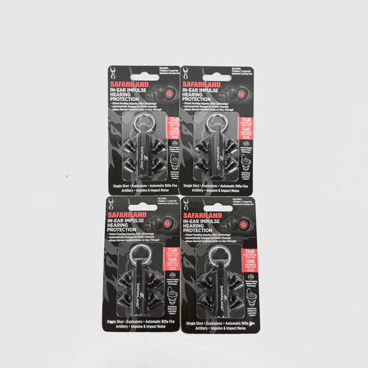 4 Pack-Safariland In-Ear Impulse Hearing Protection Med/Lrg Earplugs