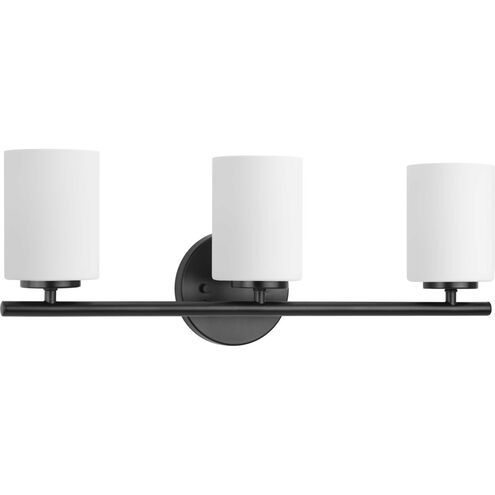 Progress Lighting - Replay Collection 22 in. 3-Light Black Etched Glass Modern Bathroom Vanity Light