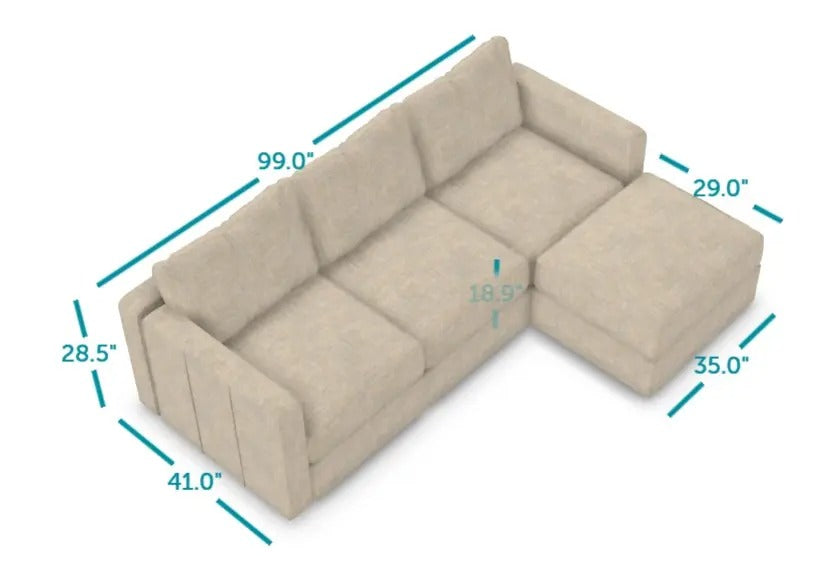 Beachwood Rained Lovesoft Sactional Couch by Lovesac