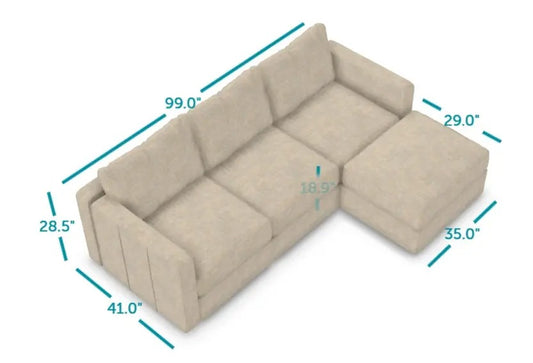 Beachwood Rained Lovesoft Sactional Couch by Lovesac