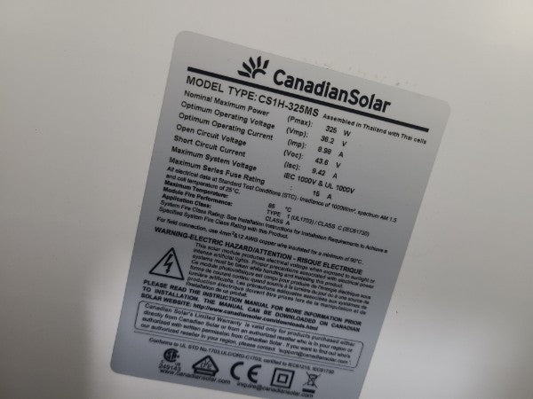 Canadian Solar HiDM CS1H-325MS 325W Monocrystalline Solar Panel